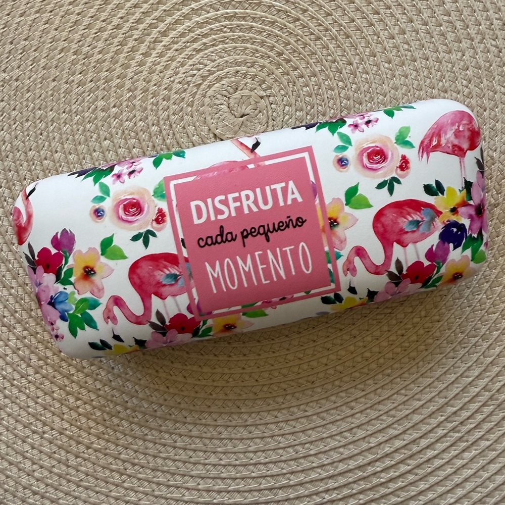 Floral Flamingo Pink Glasses and sunglasses Case - OS